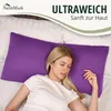 set di 2 copricuscini 100% cotone 40x80 cm Viola Anteprima dell’immagine prodotto 4