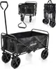 A black foldable wagon is shown from multiple angles against a white background. Produktbild-Vorschau