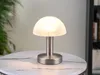 LED Touch Tischleuchte dimmbar - Pilzlampe Silber mit Glas Produktbild-Vorschau 12