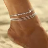 Damska bransoletka na kostkę z kryształkami, elegancka, Podgląd zdjęcia produktu 2
