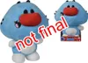 A plush toy of the character Oggy Oggy is shown in two views against a white background. The larger view is in the foreground, and a smaller view in its packaging is in the background. A red overlay with the text 'not final' is present on the larger toy. Anteprima dell’immagine prodotto