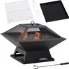 A fire pit with accessories laid out around it. Produktbild-Vorschau