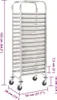 vidaXL Tablettwagen für 16 Tabletts 38x55x163 cm Edelstahl Produktbild-Vorschau 5