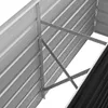 Close-up view of the internal bracing and corrugated metal walls of a raised garden bed or similar structure. Produktbild-Vorschau