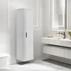 A modern bathroom with a white tall cabinet, a sink with a marble countertop, and a toilet. Anteprima dell’immagine prodotto