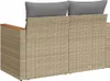 vidaXL Gartensofa mit Kissen 2-Sitzer Beige Poly Rattan Produktbild-Vorschau 6