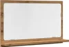 A mirror with a shelf attached, presented against a white background. Voir les images du produit