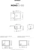 Technical drawings and dimensions for a sink. Produktbild-Vorschau