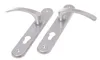 Two silver door handles with long escutcheons are shown against a white background. Náhled obrázku produktu