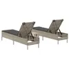3-tlg. Sonnenliegen-Set mit Auflage Hellgrau Poly Rattan Produktbild-Vorschau 5