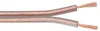 A close-up view of a transparent audio cable split into two wires, showing the copper strands at the ends. Anteprima dell’immagine prodotto