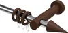 Interdeco Gardinenstange / Vorhangstange Chrom / Nussbaum Produktbild-Vorschau 1