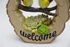 Solar Gartenfigur Welcome Baumstamm mit Vögeln Schild Figur Produktbild-Vorschau 5