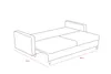 A line drawing of a sofa bed with dimensions indicated. Produktbild-Vorschau