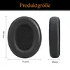Two ear pads for headphones are shown with dimensions indicated. Produktbild-Vorschau