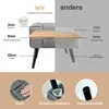 Sitzhocker Schminktisch Cord Hocker Fußhocker Schminkhocker Produktbild-Vorschau 5