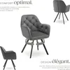 Fauteuil pivotant en velours Lucia, rembourré - gris Voir les images du produit 3