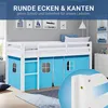 Homestyle4u podkrovná posteľ 90x200 záclona modrá detská Náhľad obrázku produktu 17