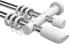 Interdeco Gardinenstange / Vorhangstange Chrom / Weiß, Typ Produktbild-Vorschau 1