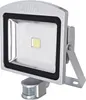 A silver LED floodlight with a motion sensor attached. Produktbild-Vorschau