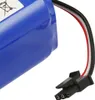 A close-up view of a blue battery pack with wires and a connector. Náhled obrázku produktu