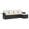 vidaXL 5-tlg. Garten-Sofagarnitur mit Kissen Schwarz Poly Produktbild-Vorschau 1