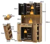 Armoire vitrine Merax pour cuisine, équipée de LED, meuble Voir les images du produit 8