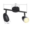ZMH LED Deckenleuchte Drehbar Modern Schwarze 2 Flammig 8W Produktbild-Vorschau 3