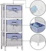 Regal mit 3 Körben Mia Landhaus Weiß Blau Produktbild-Vorschau 3