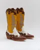 Cowboylaarzen Wit Retro Geel Produktbild-Vorschau 1