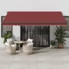 vidaXL Markise Manuell mit LED Weinrot 450x350 cm Produktbild-Vorschau 2