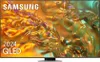 A Samsung QLED TV displaying a colorful, abstract image. Produktbild-Vorschau