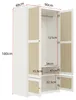 Armoire en rotin blanche 90 x 48 x 180 cm, à deux portes Voir les images du produit 5