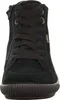 A close-up, front-facing view of a black high-top sneaker. Anteprima dell’immagine prodotto