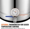Close-up of a stainless steel vessel with a thermometer and a valve. Voir les images du produit