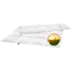 A white down comforter is laid out flat on a white background. Voir les images du produit