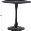 A black round dining table with dimensions indicated. Produktbild-Vorschau