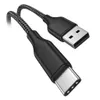 Nylon Schnellladekabel / Datenkabel USB A - USB C Schwarz Produktbild-Vorschau 3