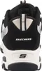 The back view of a black and white Skechers sneaker. Produktbild-Vorschau
