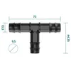 Raccord en T Sillar 16 mm pour irrigation goutte à goutte – Voir les images du produit 2