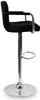 A black bar stool with a chrome base and adjustable height is shown against a white background. Náhled obrázku produktu