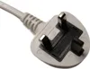 A close-up of a UK-style electrical plug with a grey cable. Produktbild-Vorschau