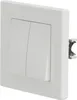 A white double light switch on a white background. Anteprima dell’immagine prodotto