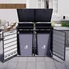 Afvalcontainerbox - 131 x 79 x 116 cm, zwart, staal, Productafbeelding-voorbeeld 2
