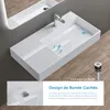 doporro Lavabo Suspendu Blanc 90cm Vasque à Poser Lave Voir les images du produit 3