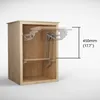 A cutaway view of a wooden cabinet showcasing a pull-out shelf mechanism. Podgląd zdjęcia produktu