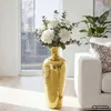 WOHNLING Bodenvase Aluminium 50cm Gold Blumenvase Groß Produktbild-Vorschau 1