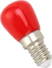 A close-up studio shot of a single red LED light bulb with a silver screw base, isolated on a white background. Podgląd zdjęcia produktu