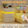 Nachttisch,Nachtschrank mit LED Licht,Nachtkommode mit 3 Produktbild-Vorschau 1