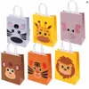 Geburtstagstüten 15x8x21 cm, bunte Papiertüten mit Tiermotiven für Süßigkeiten und kleine Geschenke Podgląd zdjęcia produktu